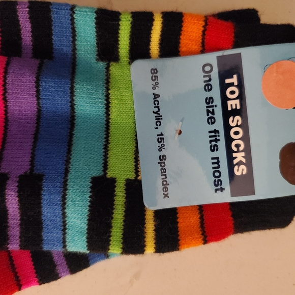 Fun rainbow ๐ ๐น toe socks great gift ๐ idea - Picture 2 of 4